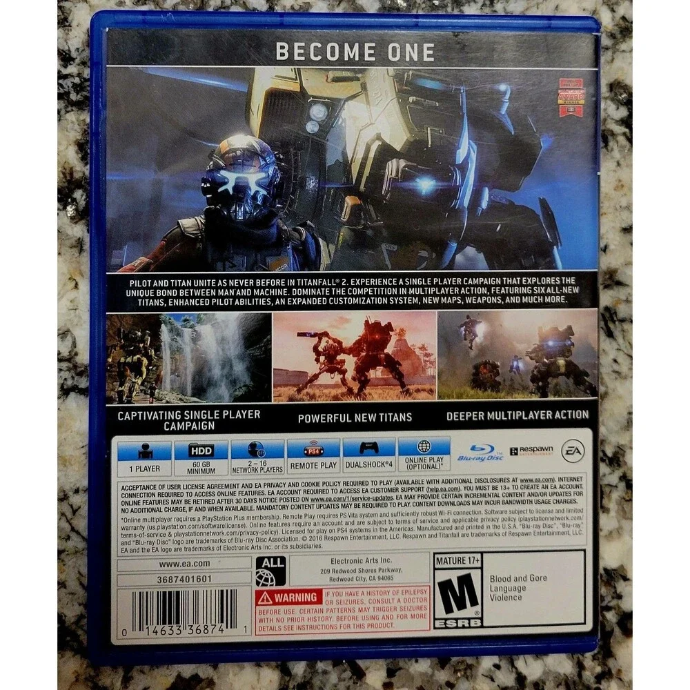 Titanfall 2 (Sony PlayStation 4, 2016)MANUAL ONLINE, CLN DISC, FAST SHIPPING